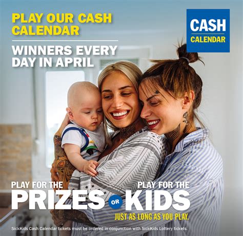 sickkids lottery 2023 calendar|SickKids Lottery Cash Calendar.